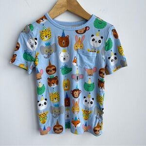 Play by LittleSleepies Lunacore Bamboo Tee – Party Animal Print – 4T – EUC